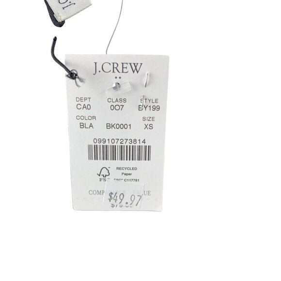 J.Crew Womens Black Long Sleeve Blouse XS Polyester & Recycled Polyester - Picture 4 of 7